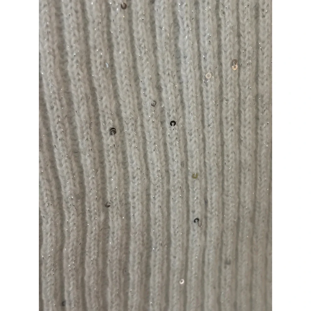 Womens Glitter Knit Scarf White Sparkle Fashion‎ Accessory